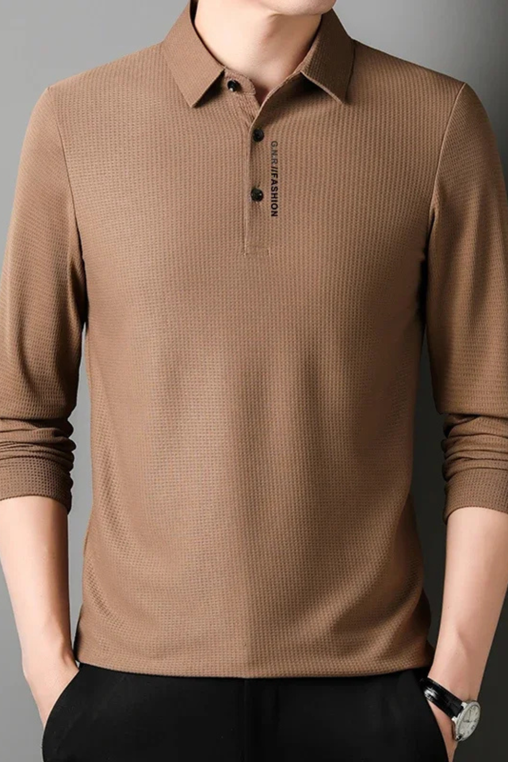 Textured Short Sleeve Polo Shirt for Men - Casual Wear, Comfortable Fit, Versatile Style, Ideal for Everyday Use