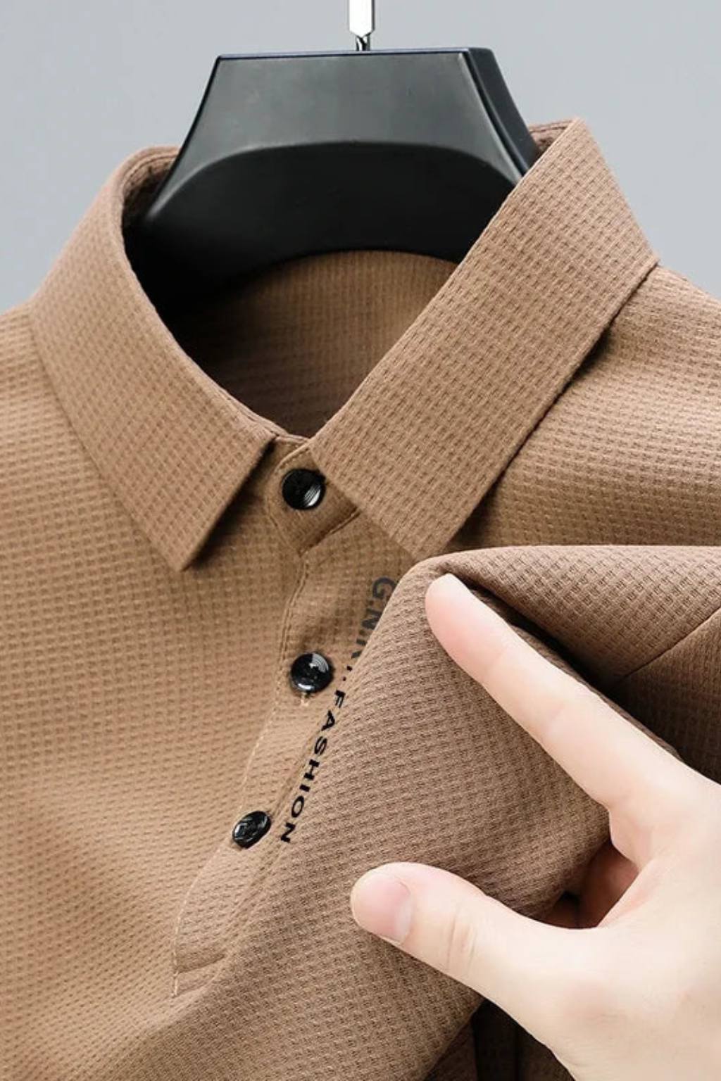 Textured Short Sleeve Polo Shirt for Men - Casual Wear, Comfortable Fit, Versatile Style, Ideal for Everyday Use