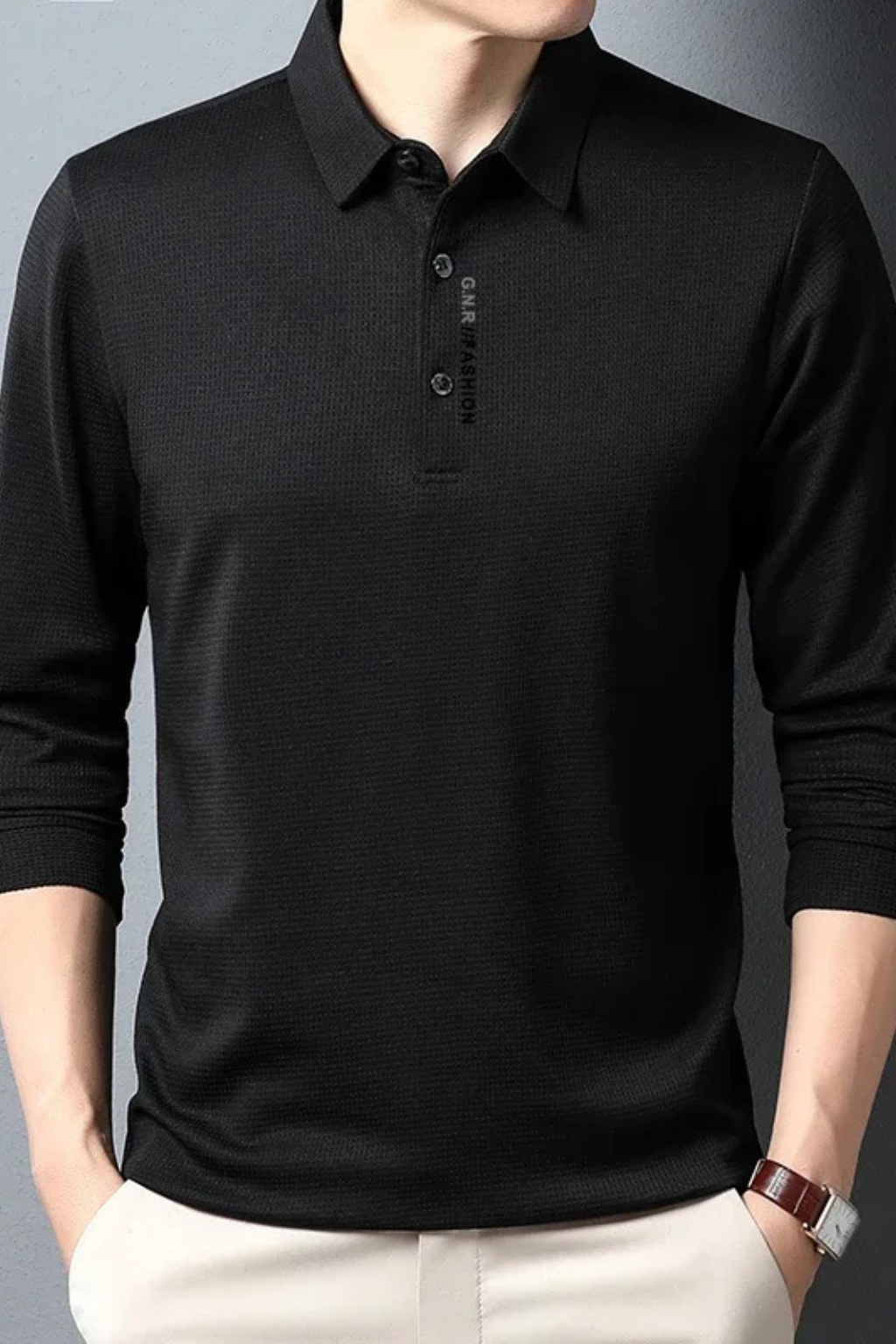 Textured Short Sleeve Polo Shirt for Men - Casual Wear, Comfortable Fit, Versatile Style, Ideal for Everyday Use
