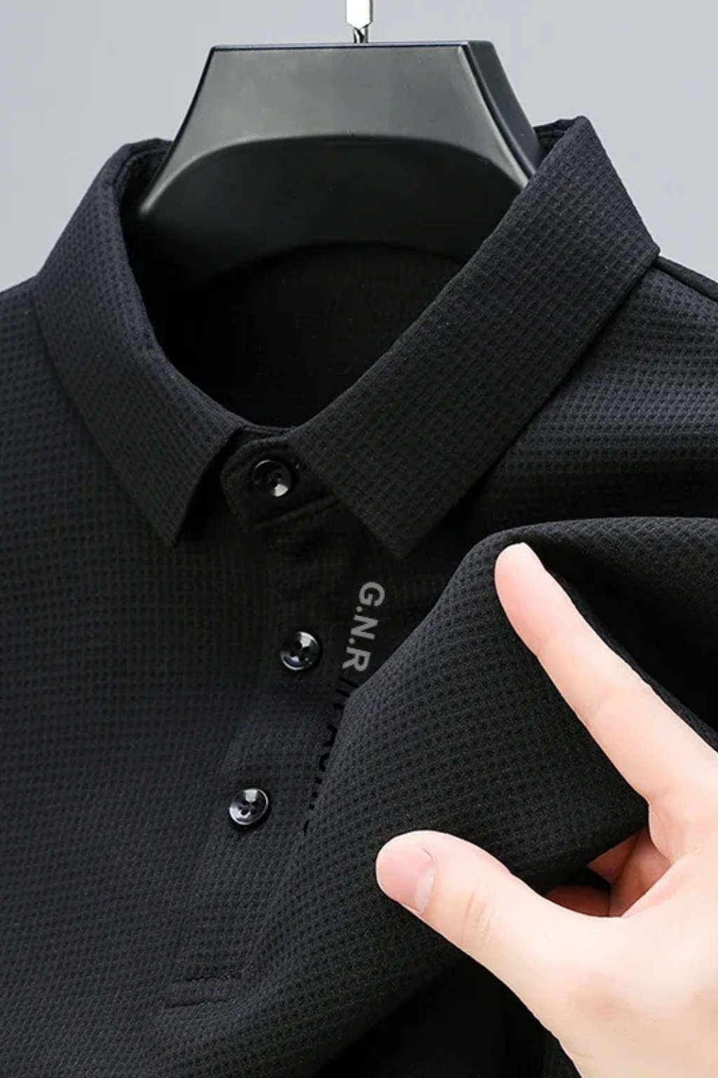 Textured Short Sleeve Polo Shirt for Men - Casual Wear, Comfortable Fit, Versatile Style, Ideal for Everyday Use