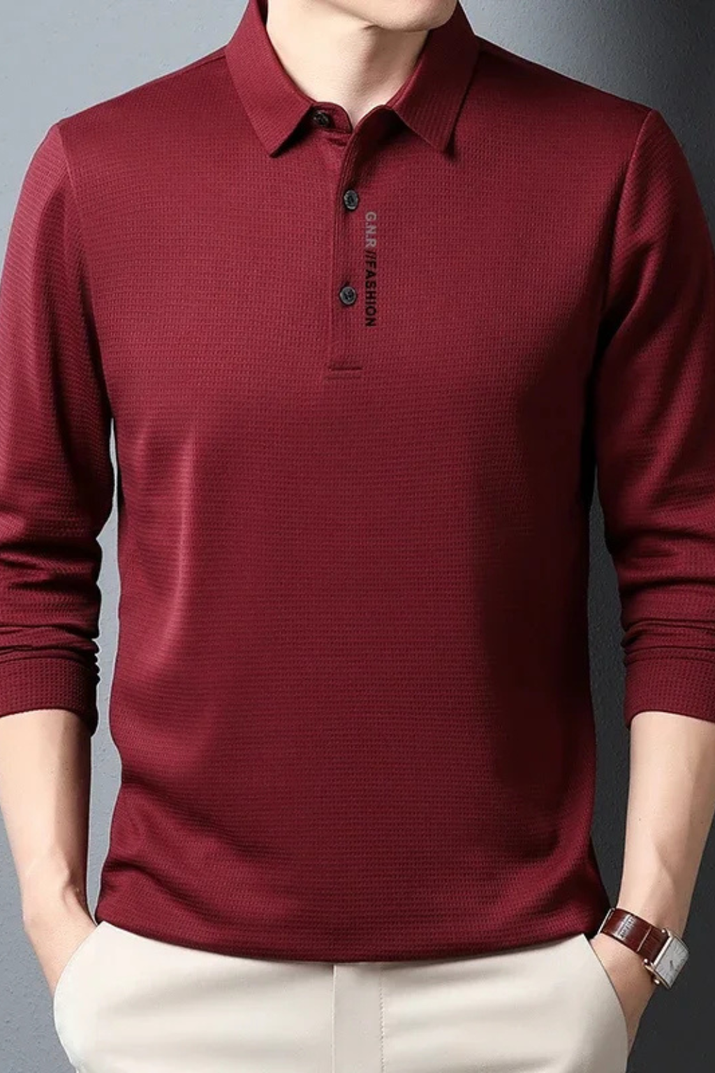 Textured Short Sleeve Polo Shirt for Men - Casual Wear, Comfortable Fit, Versatile Style, Ideal for Everyday Use