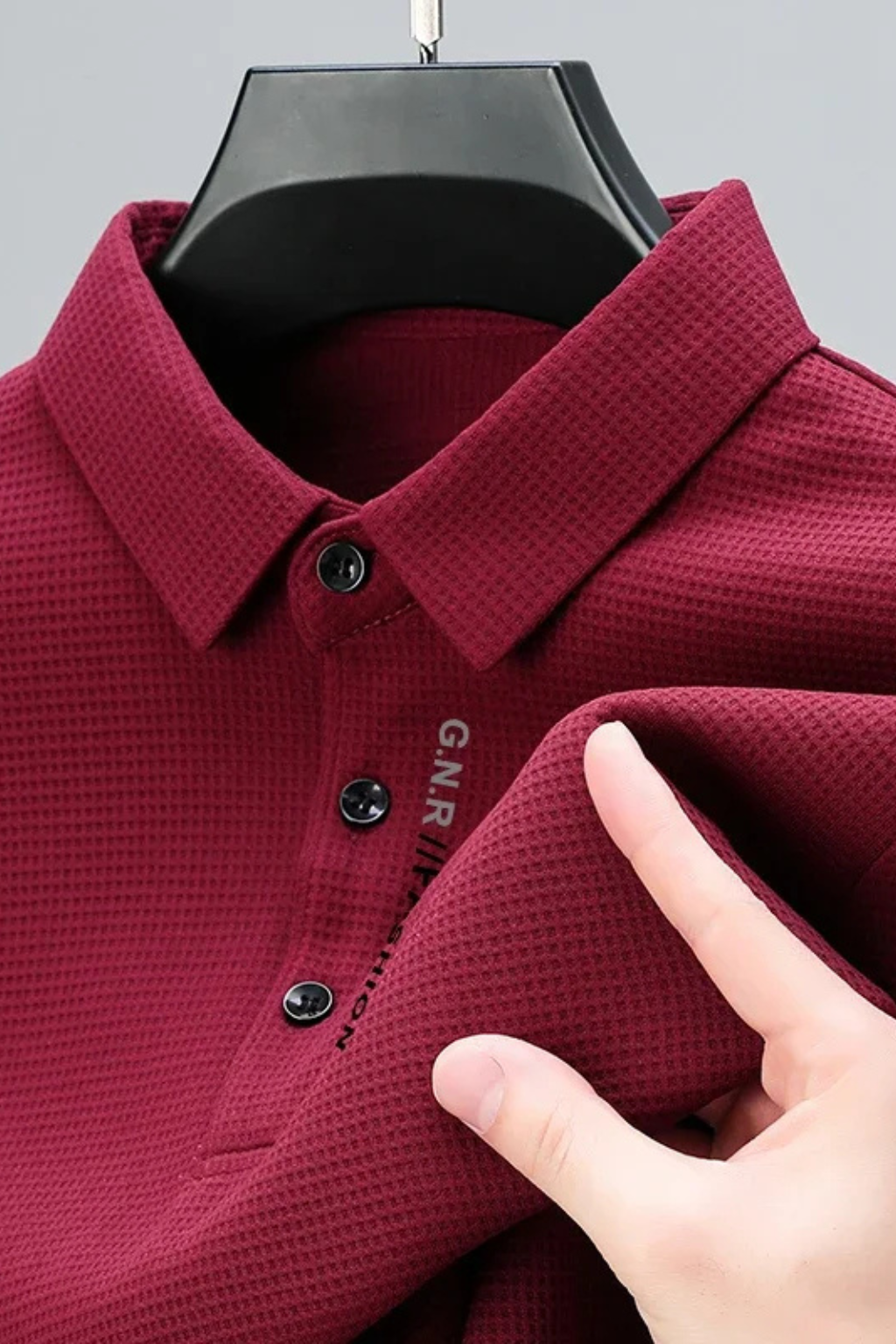 Textured Short Sleeve Polo Shirt for Men - Casual Wear, Comfortable Fit, Versatile Style, Ideal for Everyday Use