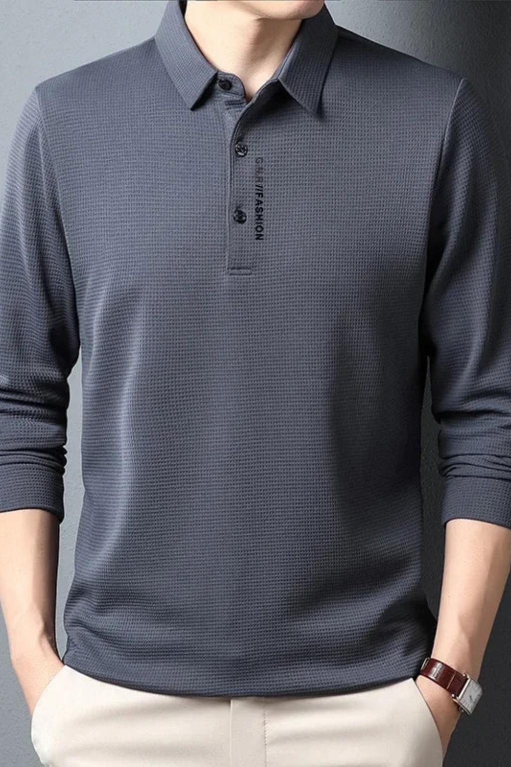 Textured Short Sleeve Polo Shirt for Men - Casual Wear, Comfortable Fit, Versatile Style, Ideal for Everyday Use