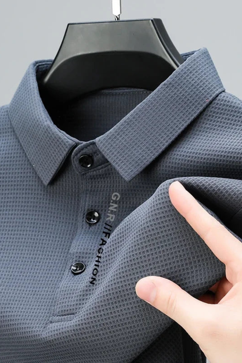 Textured Short Sleeve Polo Shirt for Men - Casual Wear, Comfortable Fit, Versatile Style, Ideal for Everyday Use