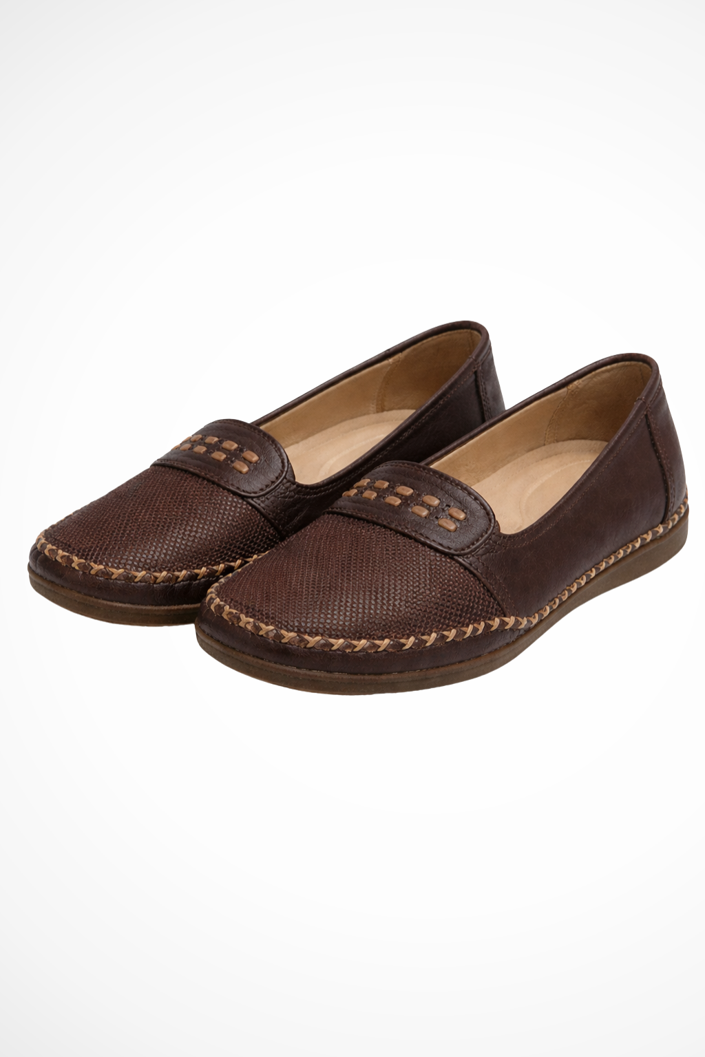Textured Slip-On Loafer Shoes for Women | Comfortable Casual Footwear | Versatile Everyday Style