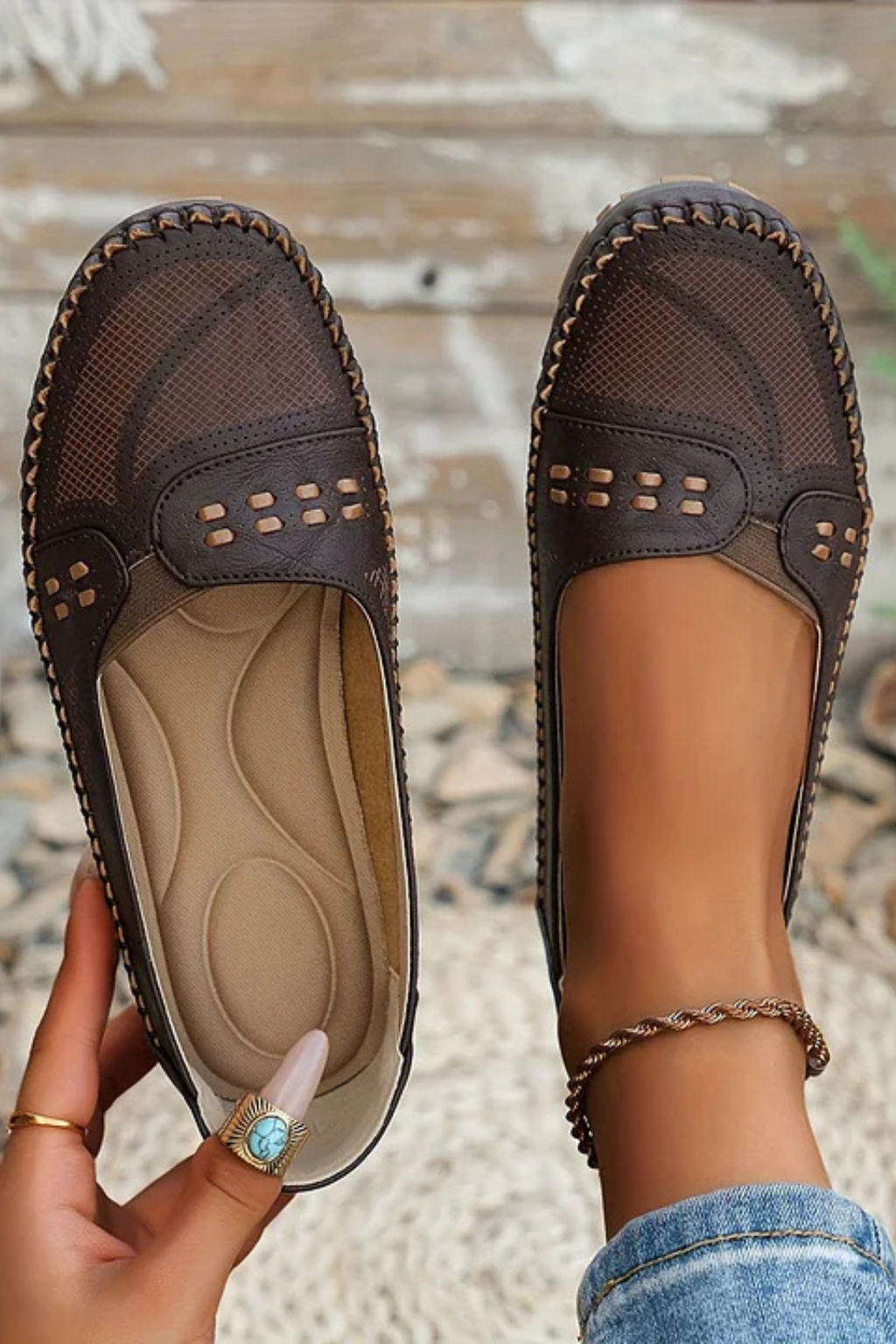 Textured Slip-On Loafer Shoes for Women | Comfortable Casual Footwear | Versatile Everyday Style