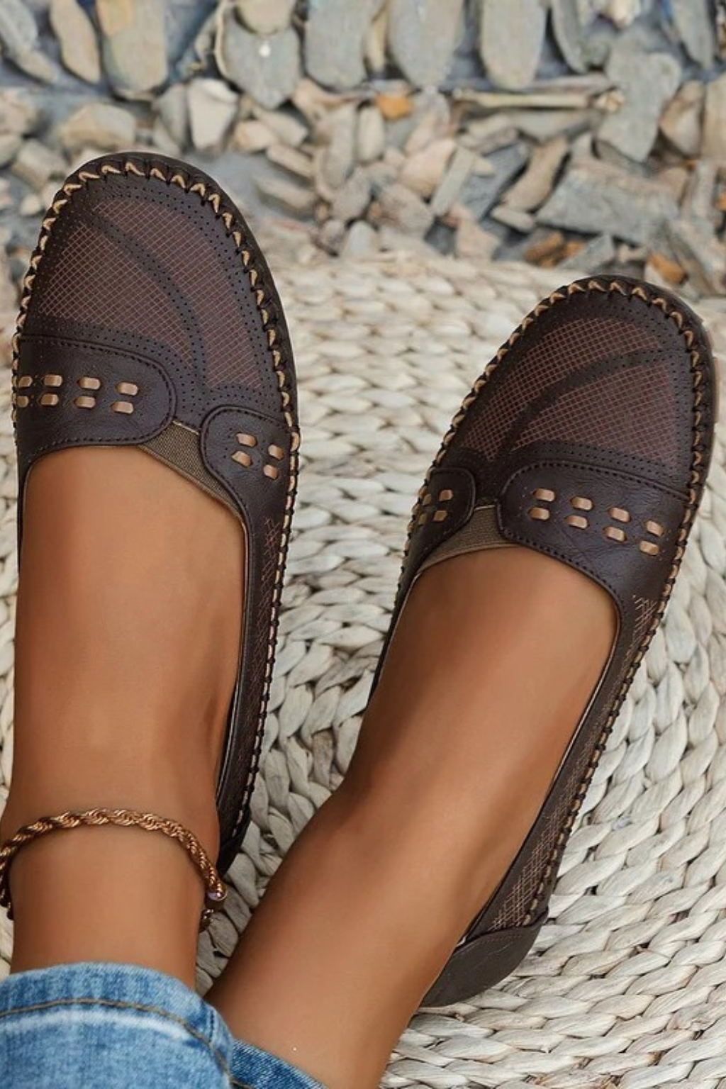 Textured Slip-On Loafer Shoes for Women | Comfortable Casual Footwear | Versatile Everyday Style
