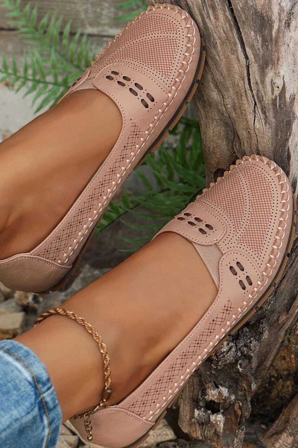 Textured Slip-On Loafer Shoes for Women | Comfortable Casual Footwear | Versatile Everyday Style