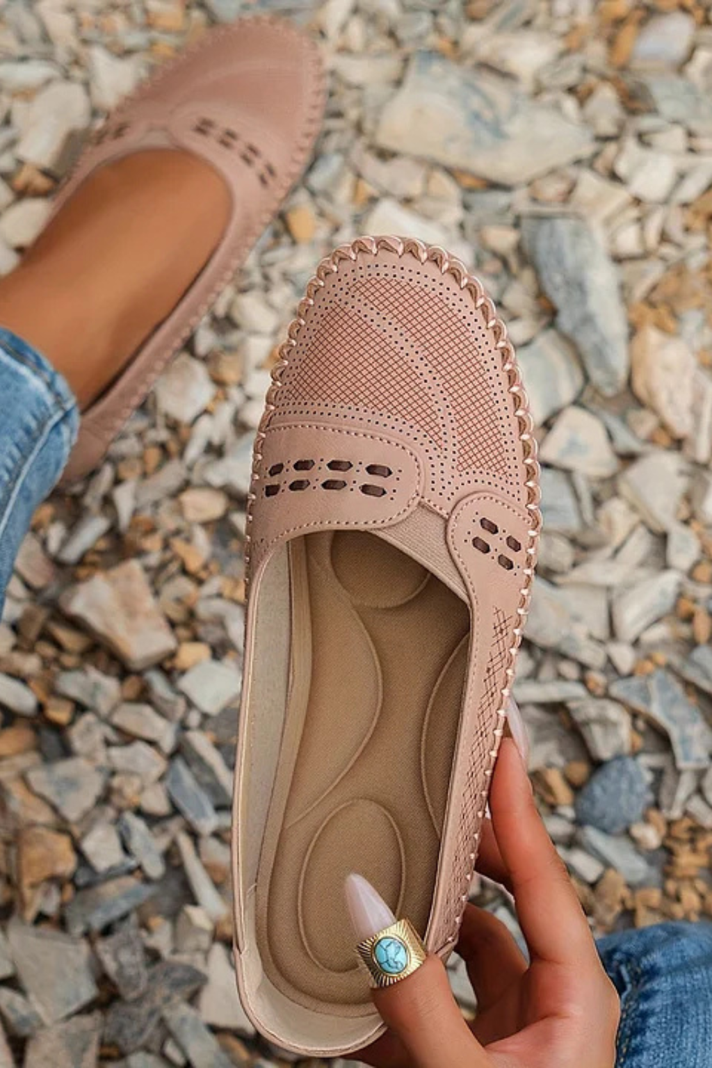 Textured Slip-On Loafer Shoes for Women | Comfortable Casual Footwear | Versatile Everyday Style