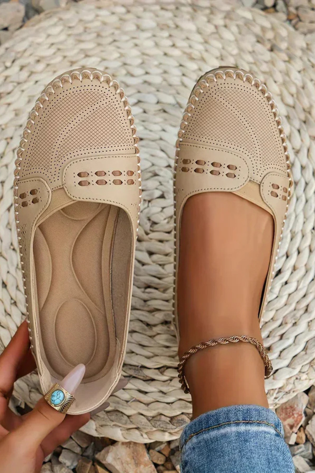 Textured Slip-On Loafer Shoes for Women | Comfortable Casual Footwear | Versatile Everyday Style