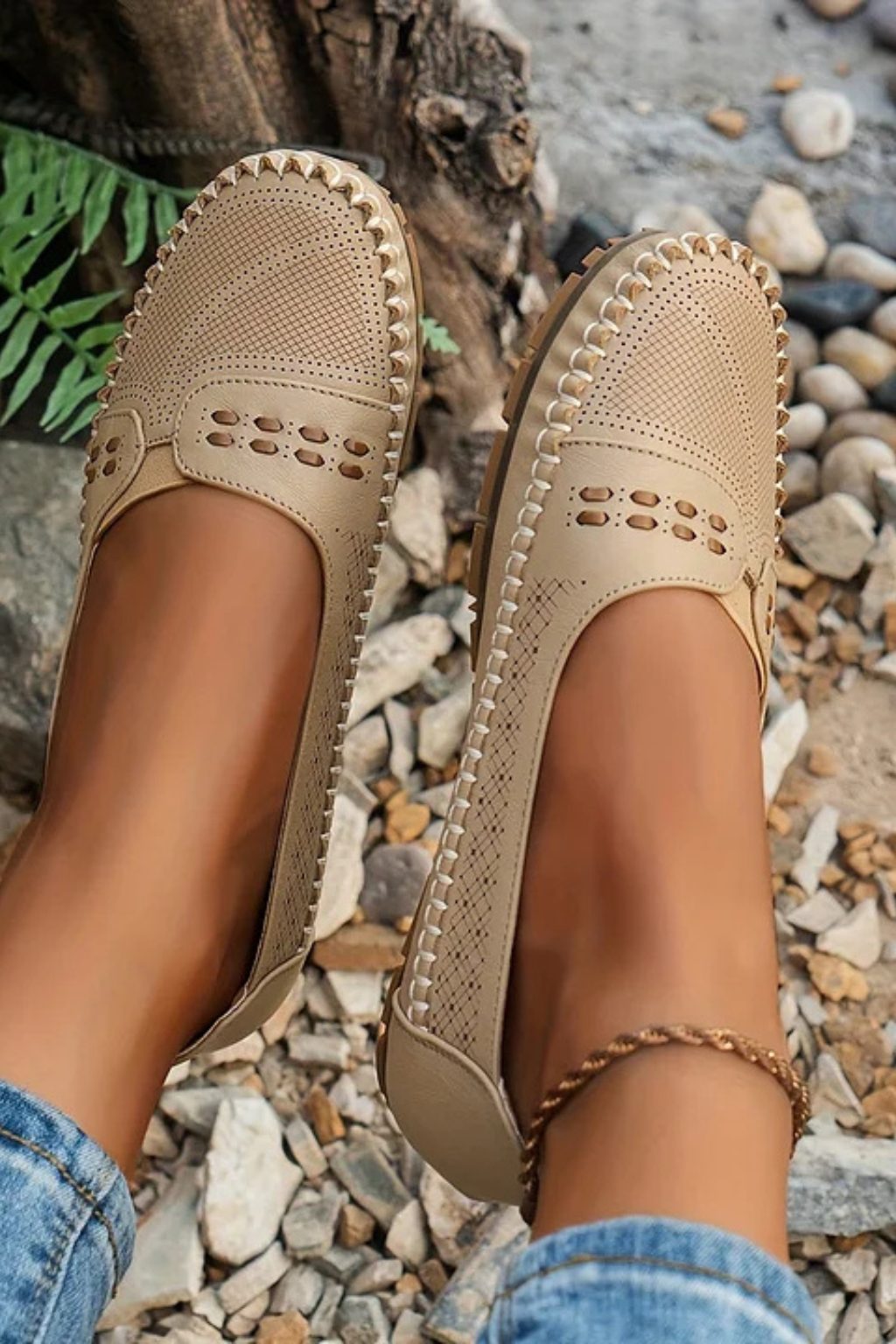 Textured Slip-On Loafer Shoes for Women | Comfortable Casual Footwear | Versatile Everyday Style