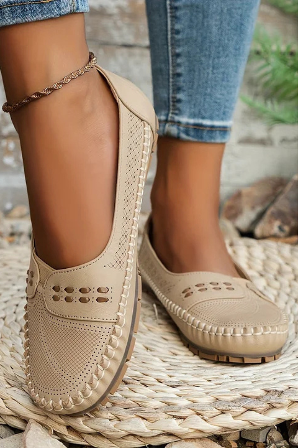 Textured Slip-On Loafer Shoes for Women | Comfortable Casual Footwear | Versatile Everyday Style