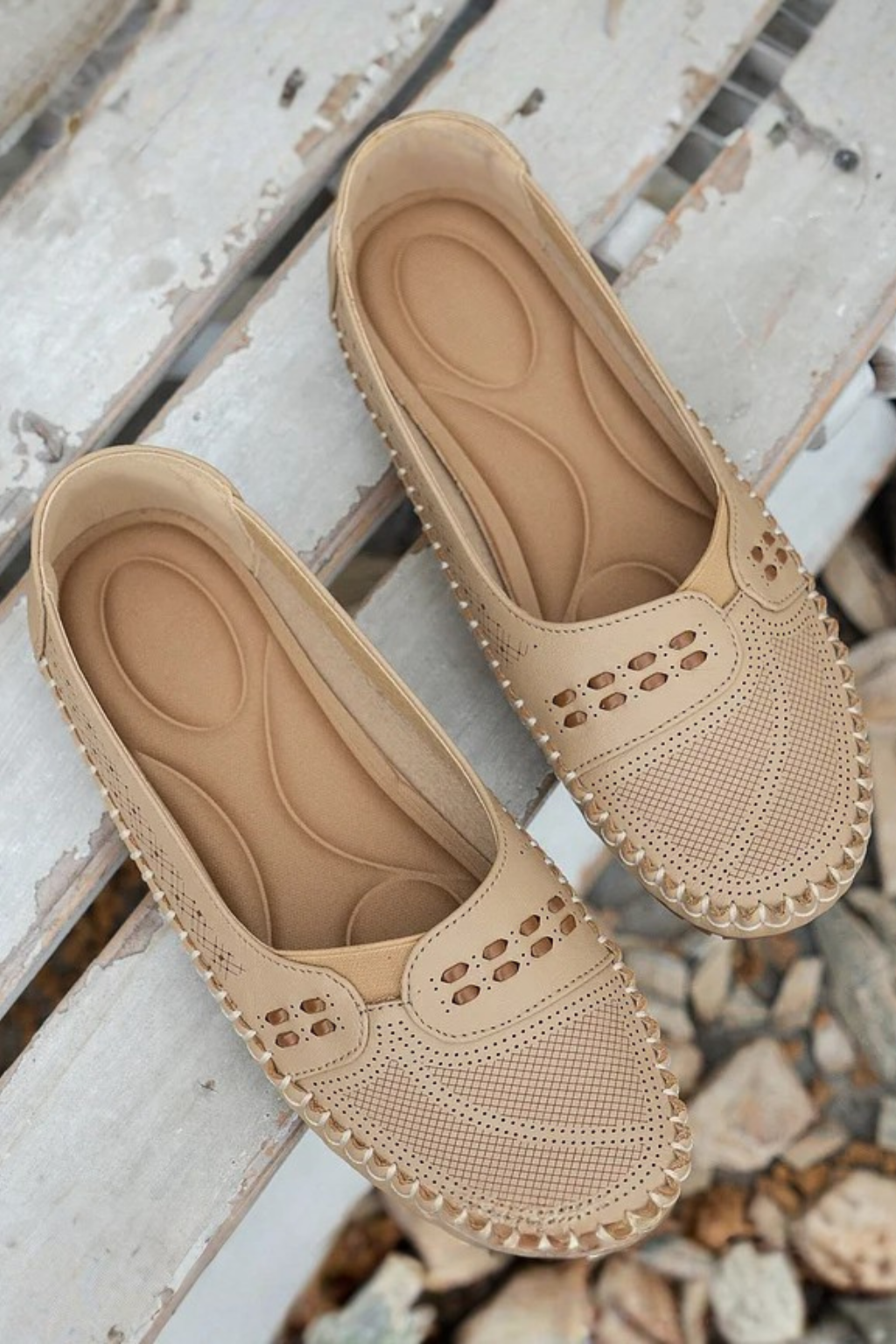 Textured Slip-On Loafer Shoes for Women | Comfortable Casual Footwear | Versatile Everyday Style