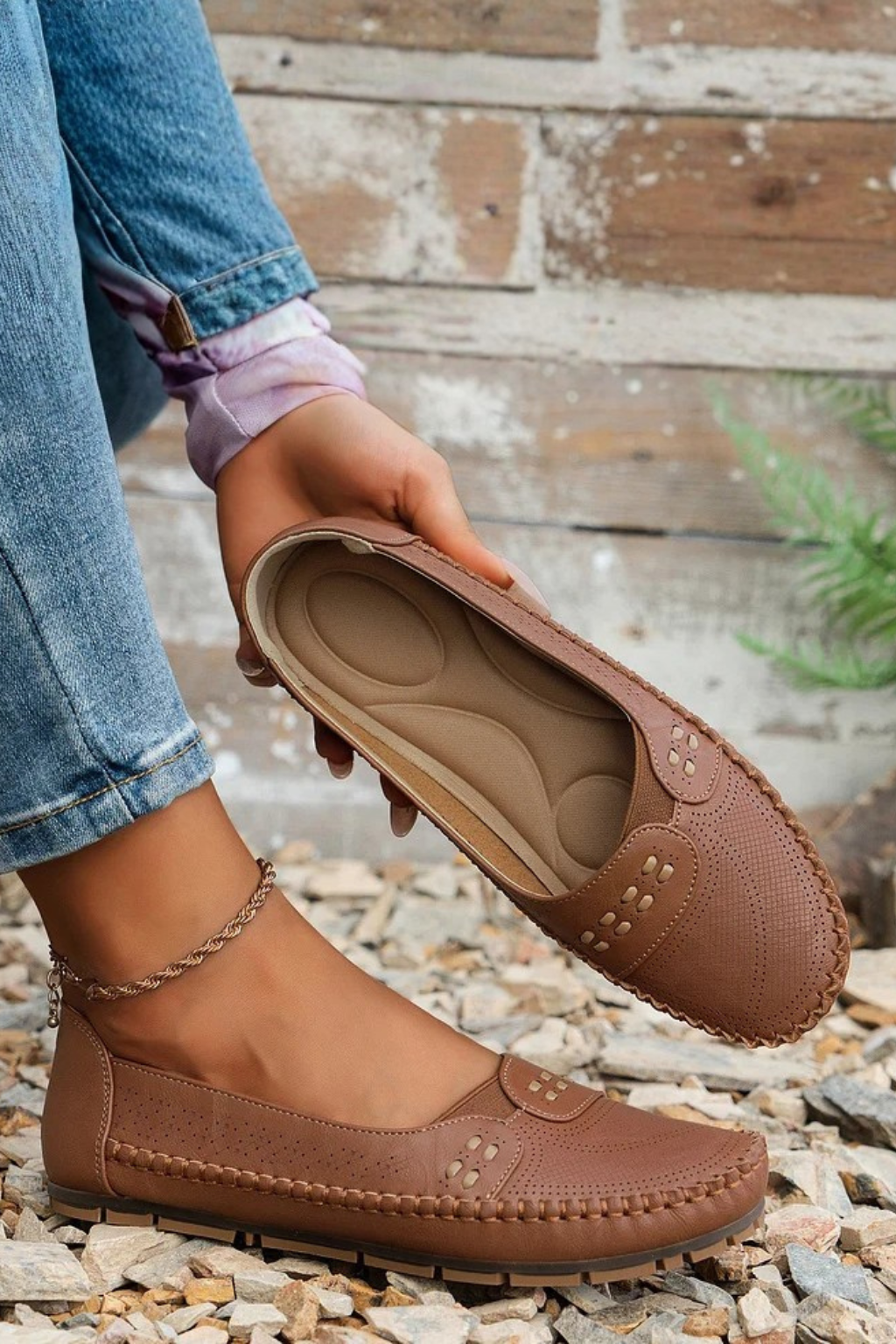 Textured Slip-On Loafer Shoes for Women | Comfortable Casual Footwear | Versatile Everyday Style