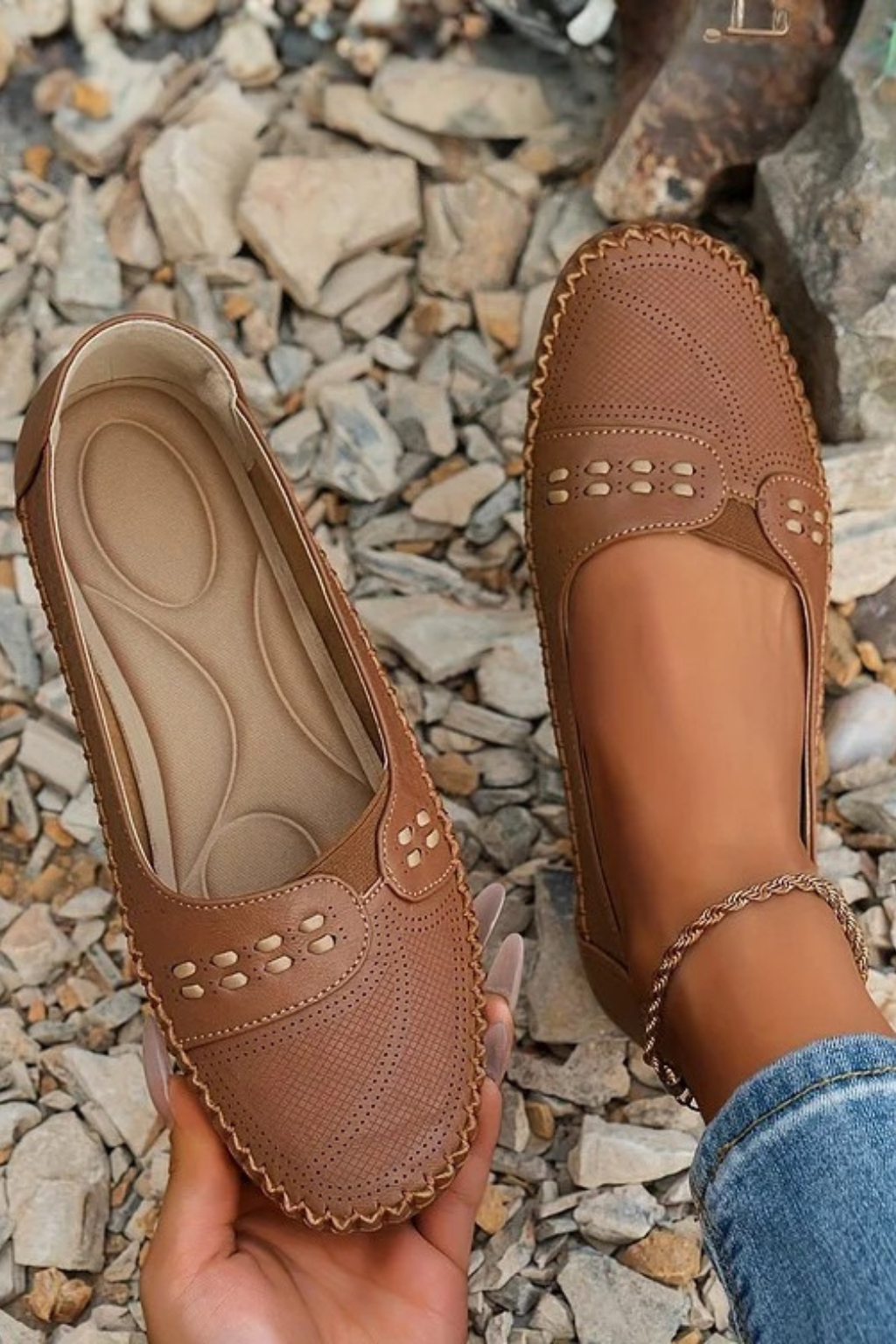 Textured Slip-On Loafer Shoes for Women | Comfortable Casual Footwear | Versatile Everyday Style
