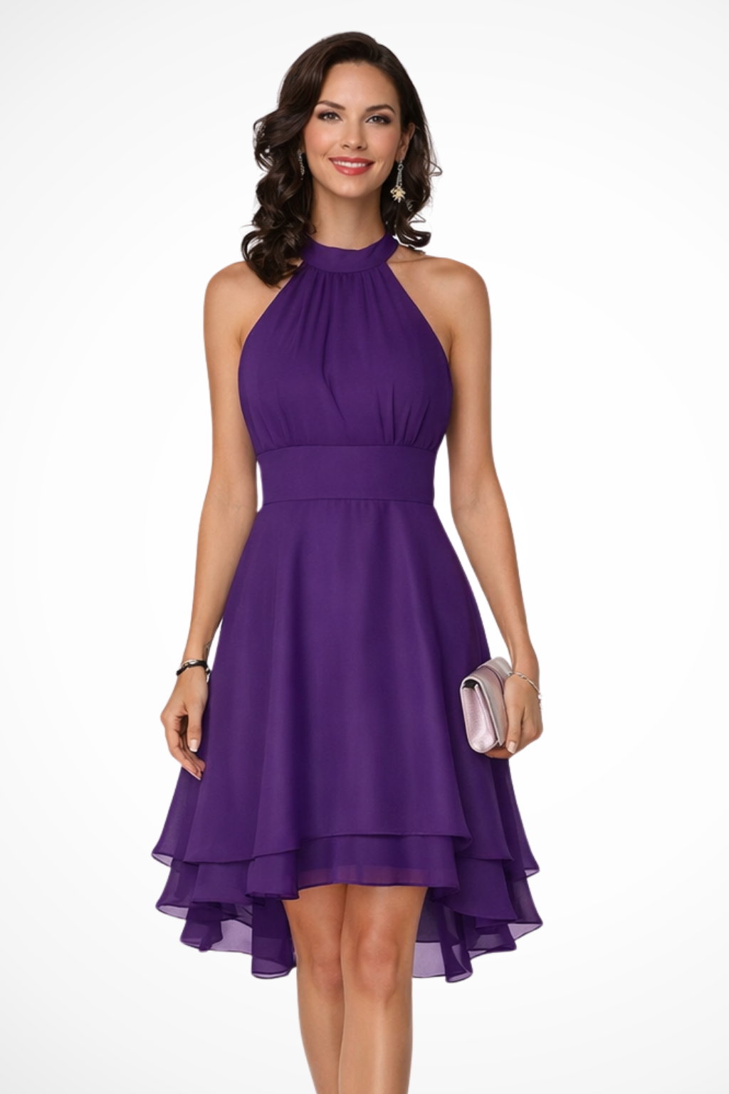 Tiered Halter Mini Dress for Women | Lightweight Fabric | Casual Summer Wear