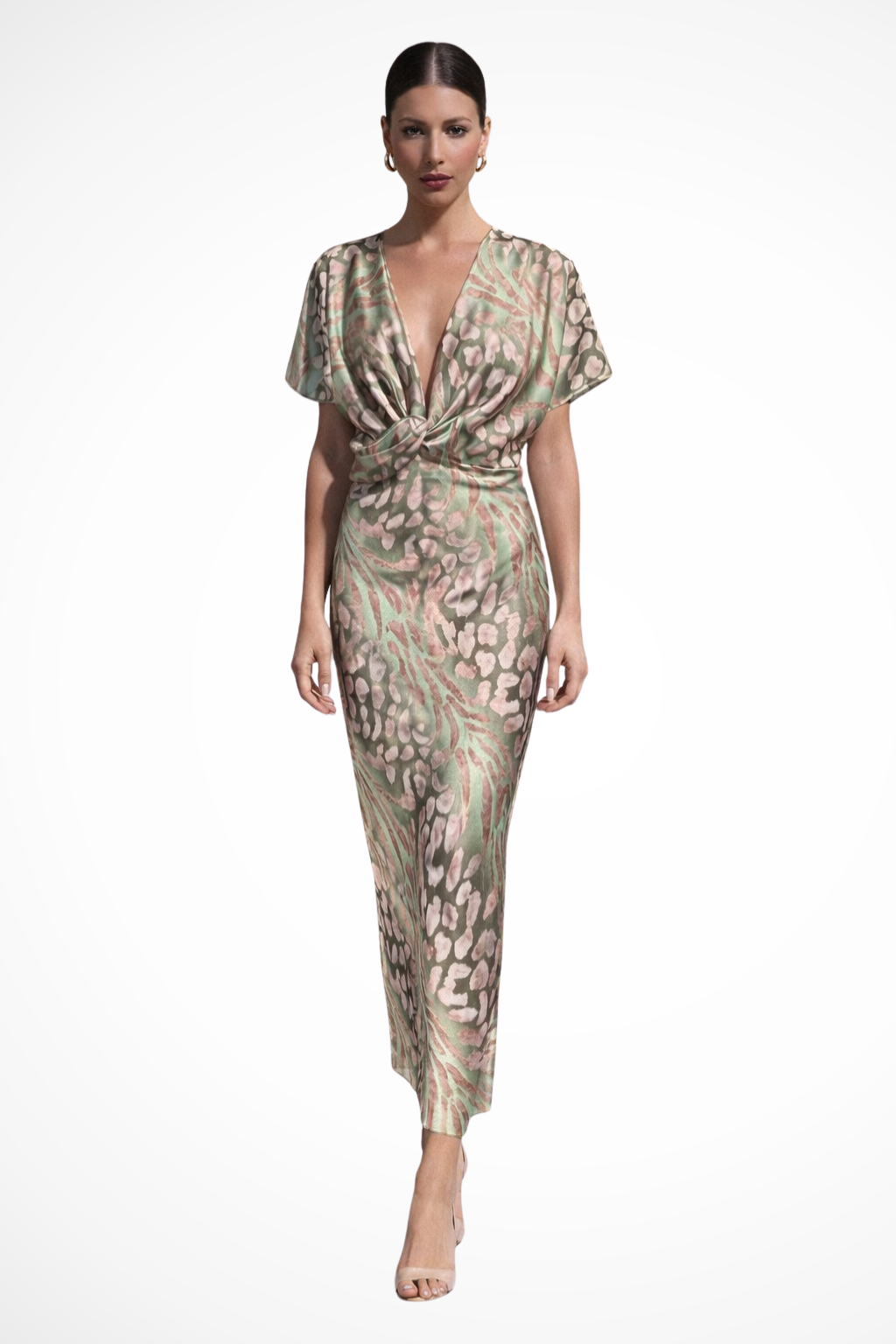 Twisted V Neck Maxi Dress for Women | Lightweight Summer Fabric | Elegant Casual Wear