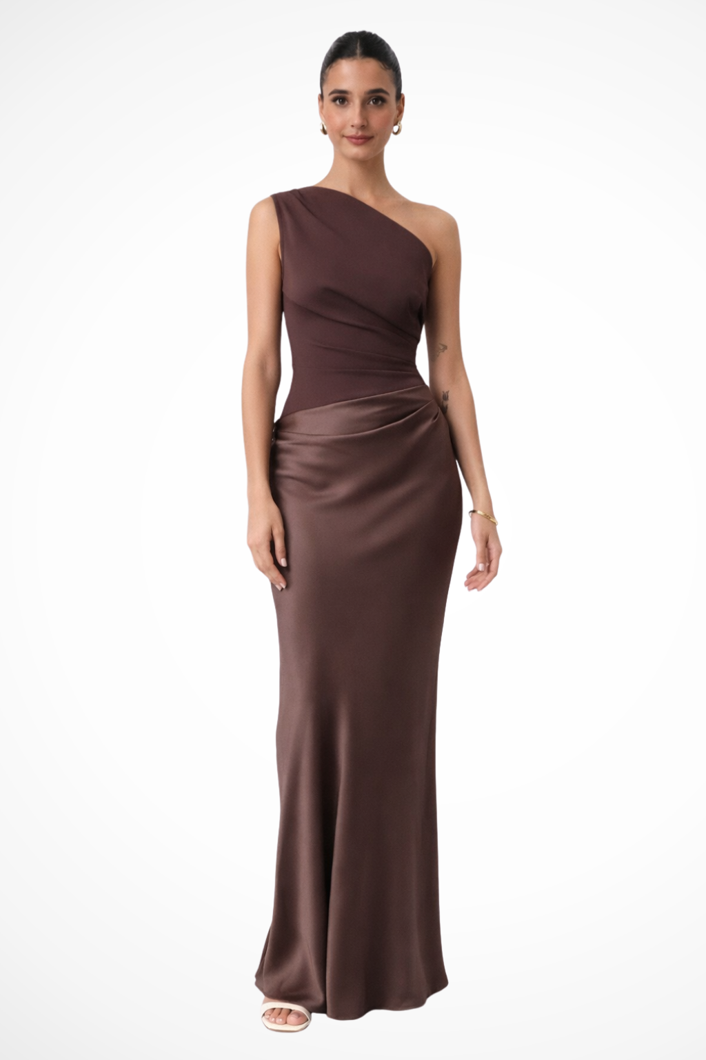 V Neck Long Sleeve Maxi Dress for Women | Sheath Style with Slit Detail | Perfect for Spring Events