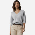 Women's V-Neck Knit Top | Elegant Summer Style | Lightweight Fabric