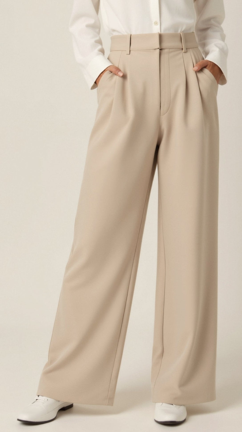 Wide Leg High Waisted Trousers for Women | Comfortable Fabric | Casual or Office Wear