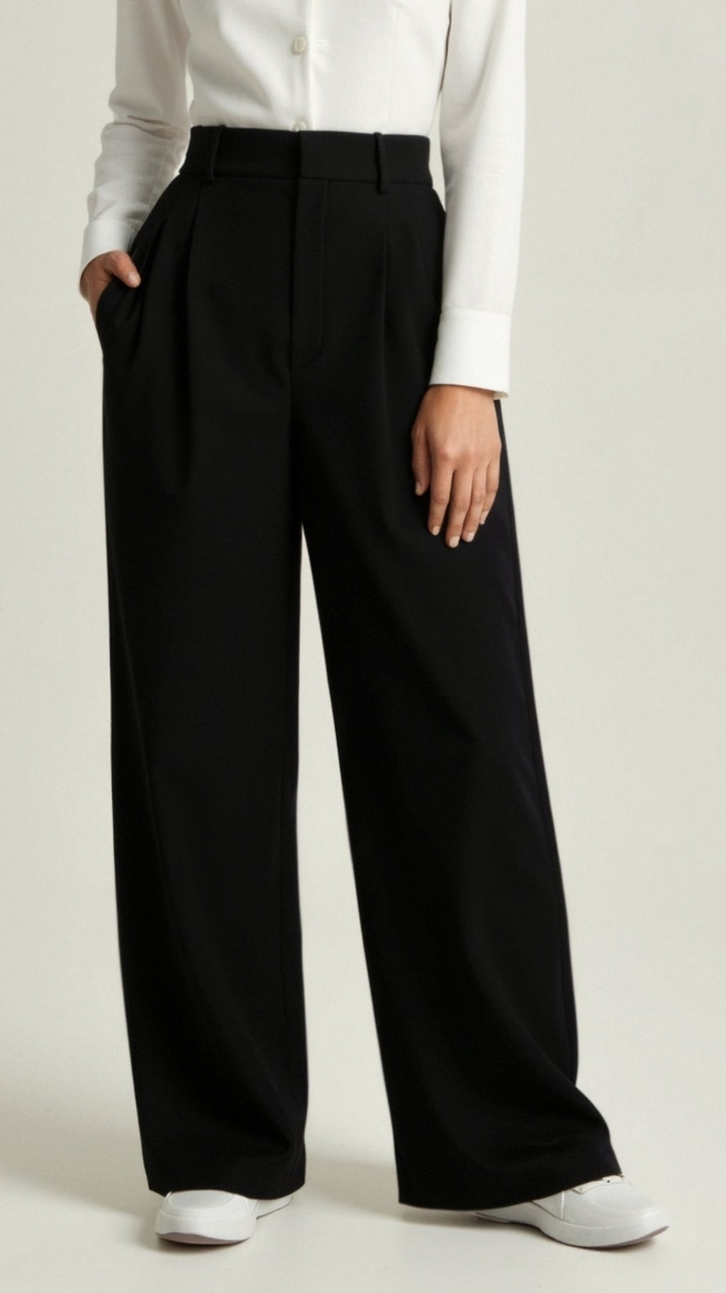 Wide Leg High Waisted Trousers for Women | Comfortable Fabric | Casual or Office Wear