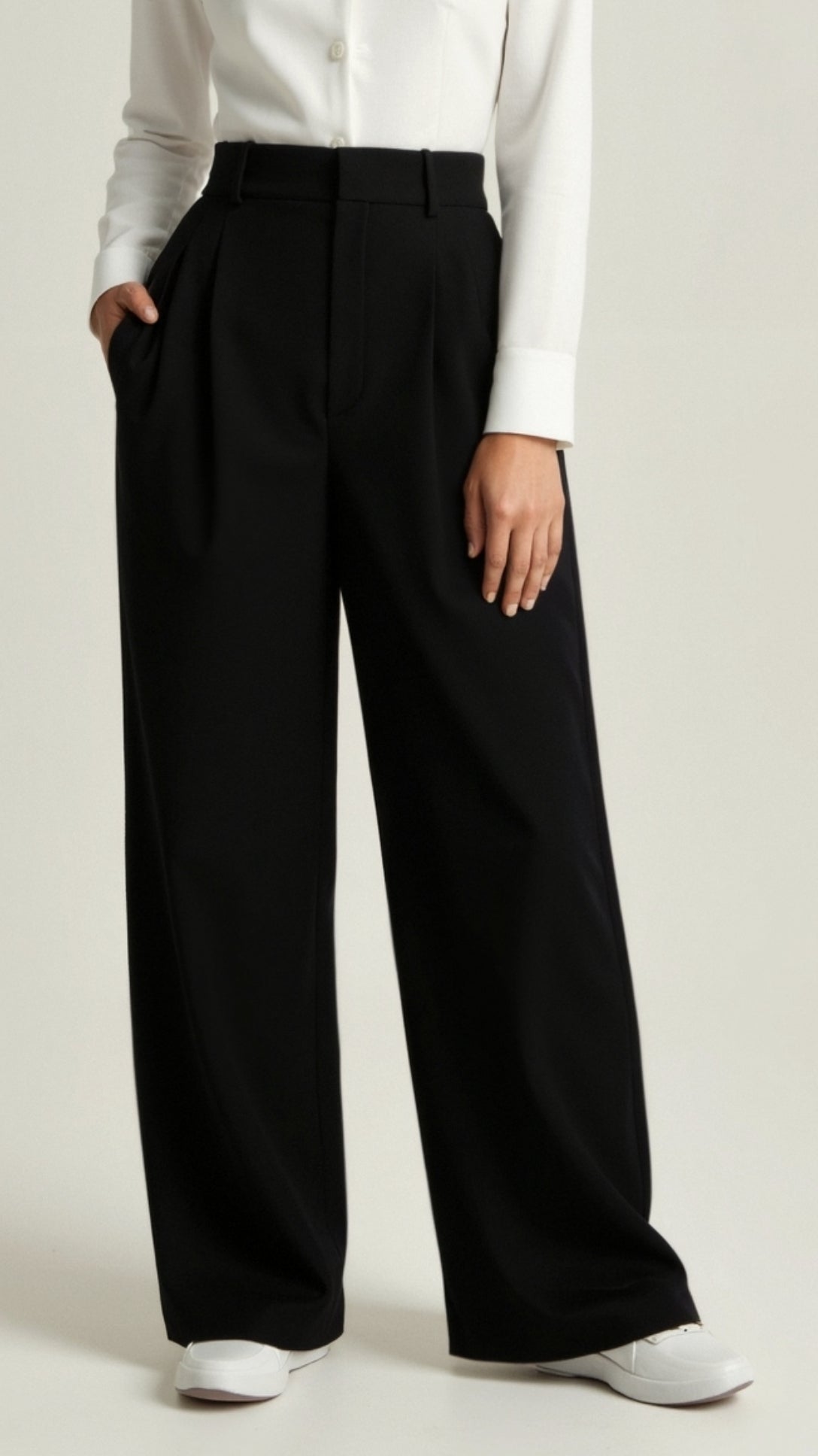 Wide Leg High Waisted Trousers for Women | Comfortable Fabric | Casual or Office Wear