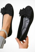Women's Bow Detail Walking Flats - Comfortable Everyday Footwear for Casual Outings