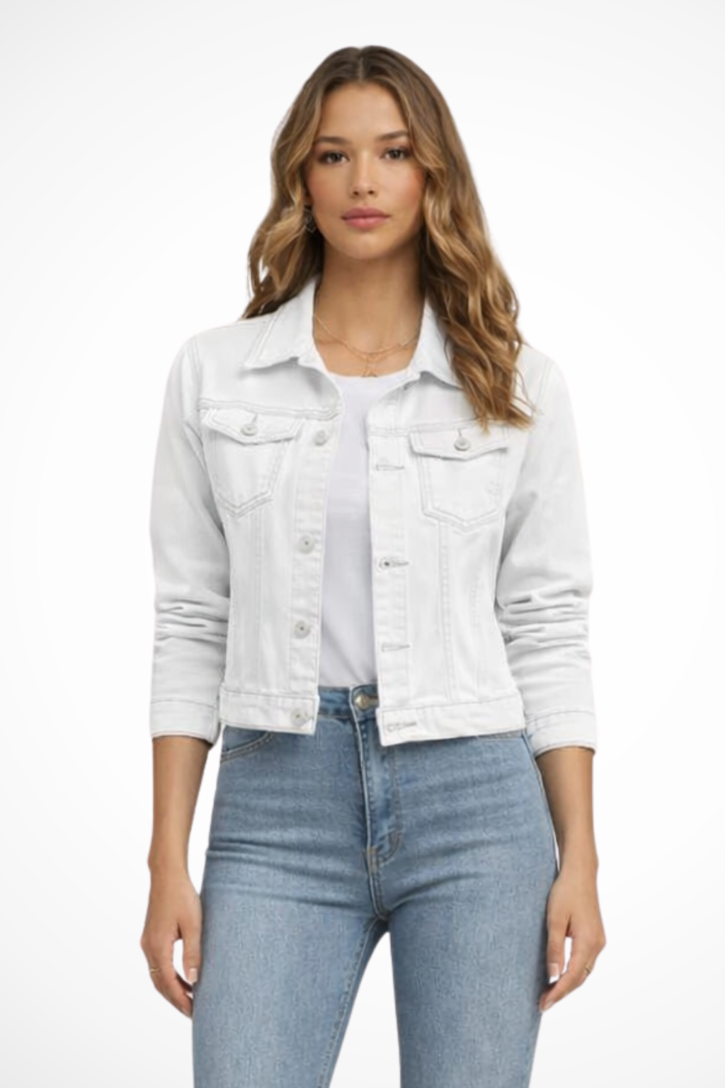 Women's Denim Jacket | Button Front Design | Casual Style | Versatile Outerwear for Everyday Wear