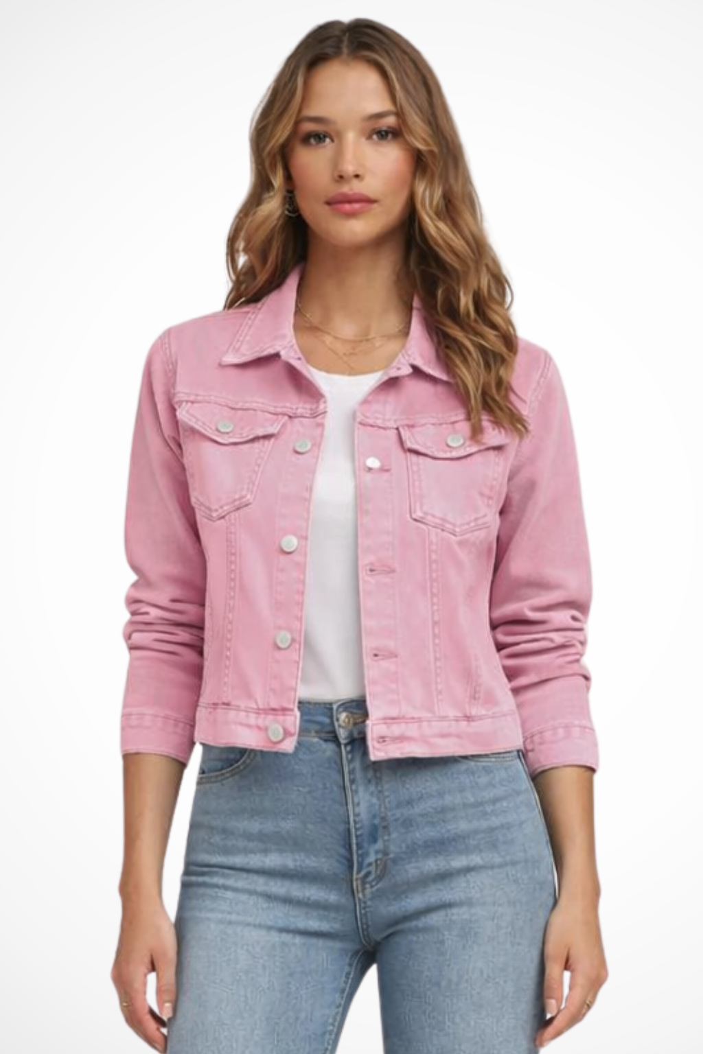 Women's Denim Jacket | Button Front Design | Casual Style | Versatile Outerwear for Everyday Wear