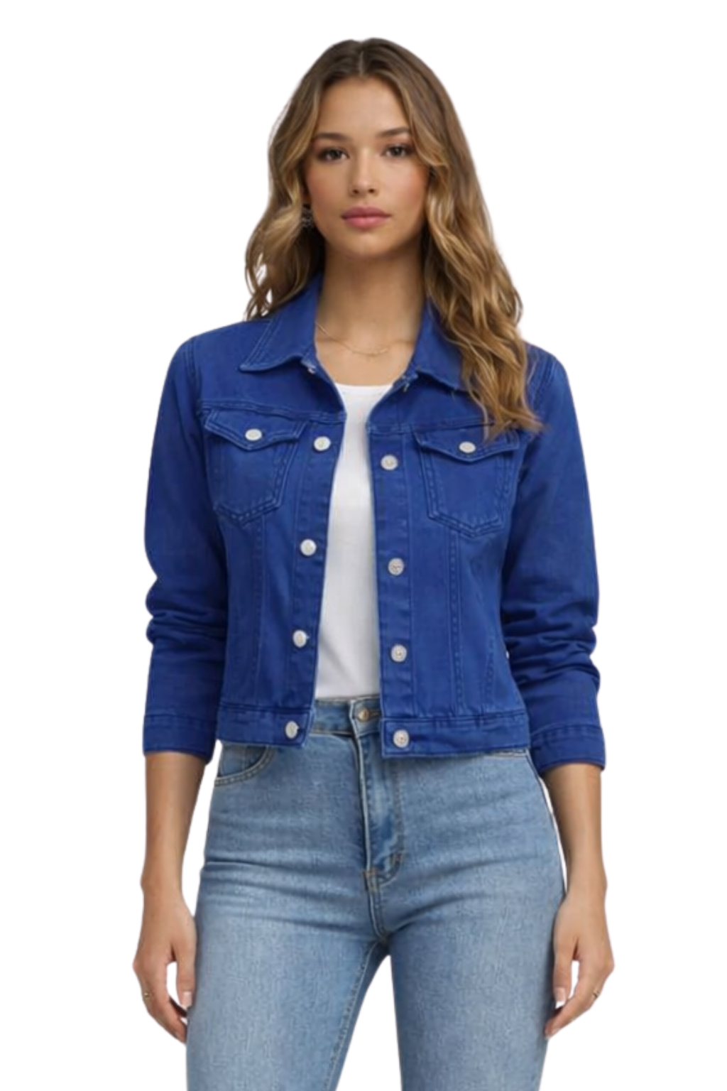 Women's Denim Jacket | Button Front Design | Casual Style | Versatile Outerwear for Everyday Wear
