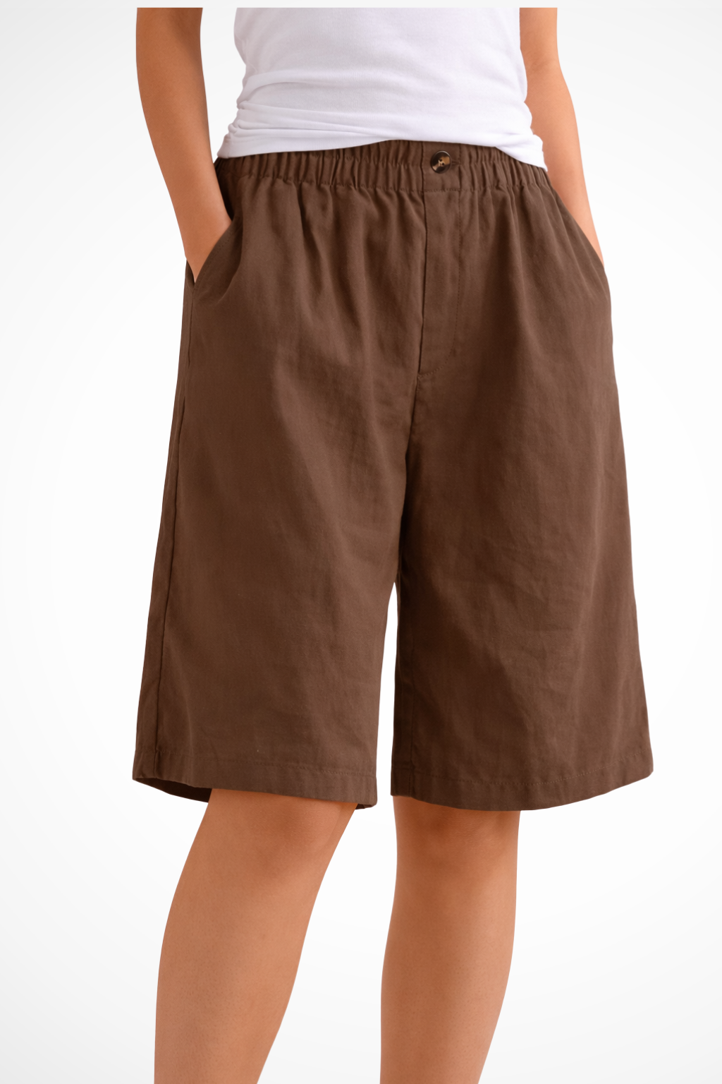 Women's Elastic Waist Relaxed Summer Shorts - Lightweight Cotton Casual Wear for Everyday Comfort