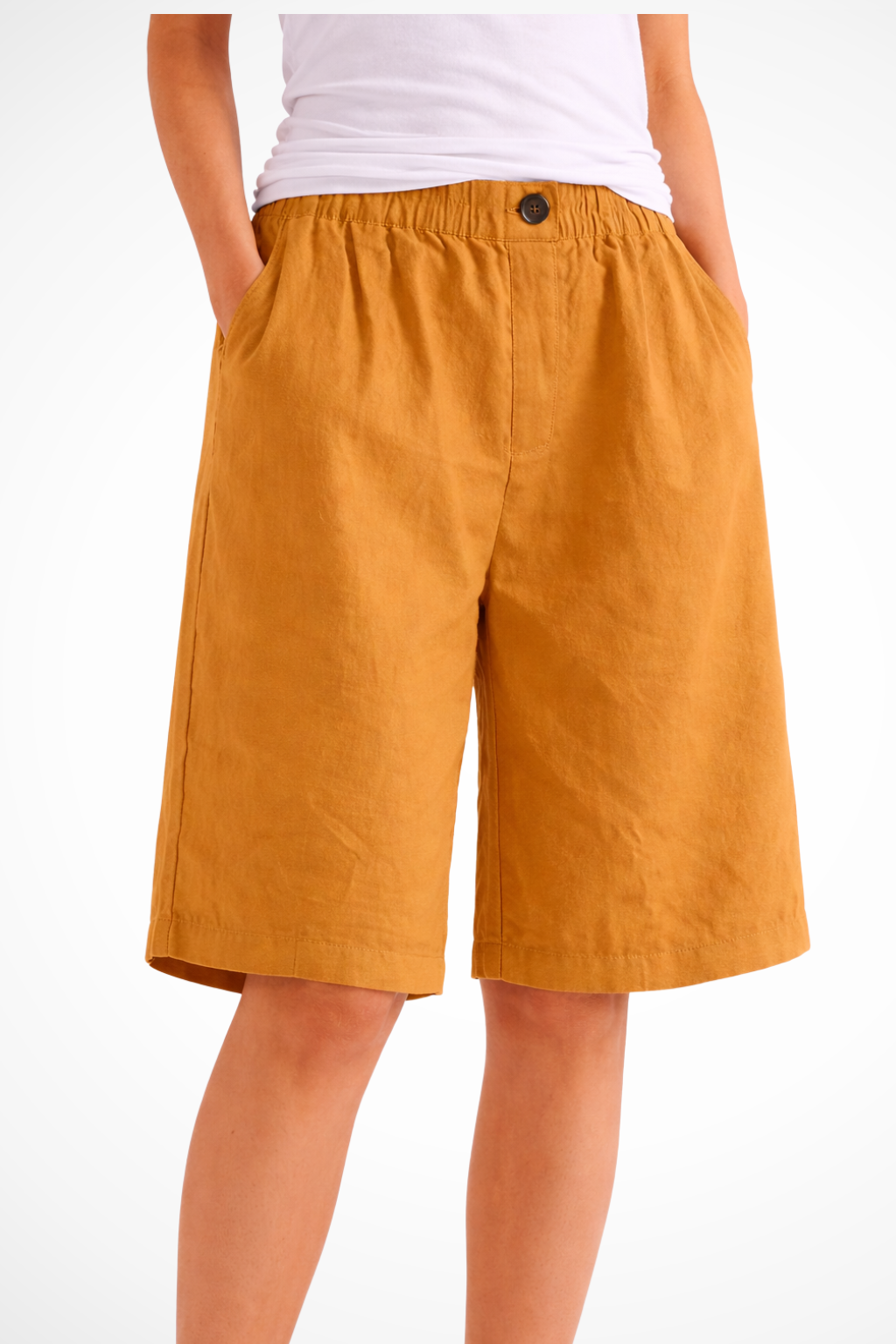 Women's Elastic Waist Relaxed Summer Shorts - Lightweight Cotton Casual Wear for Everyday Comfort