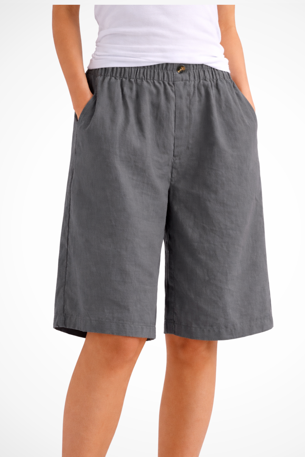 Women's Elastic Waist Relaxed Summer Shorts - Lightweight Cotton Casual Wear for Everyday Comfort