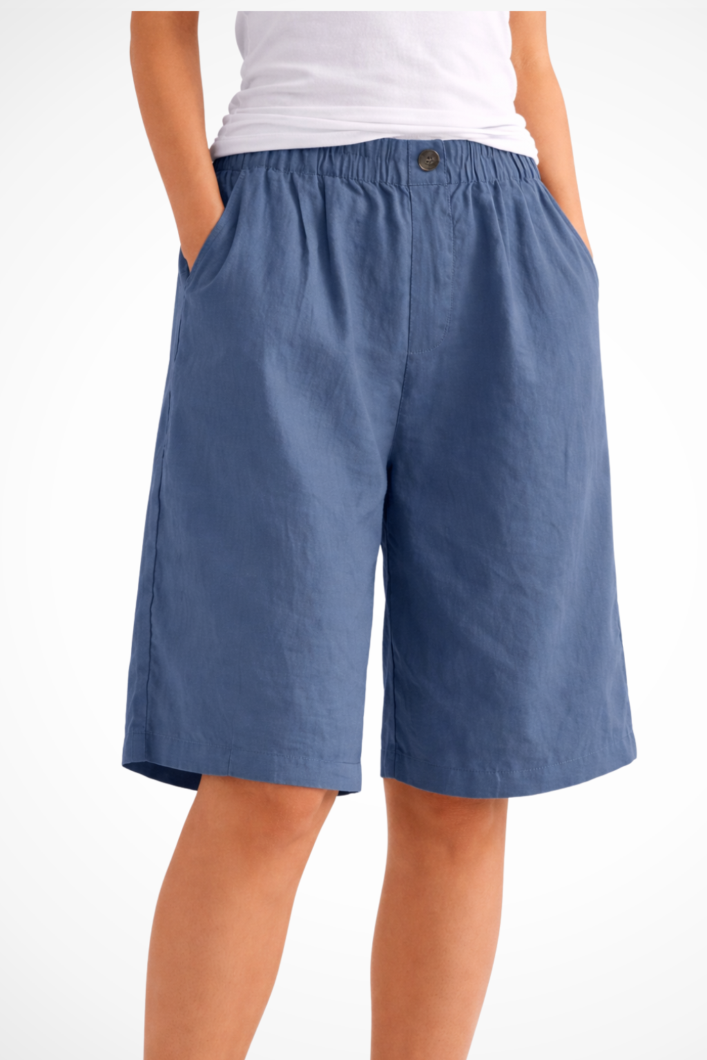 Women's Elastic Waist Relaxed Summer Shorts - Lightweight Cotton Casual Wear for Everyday Comfort