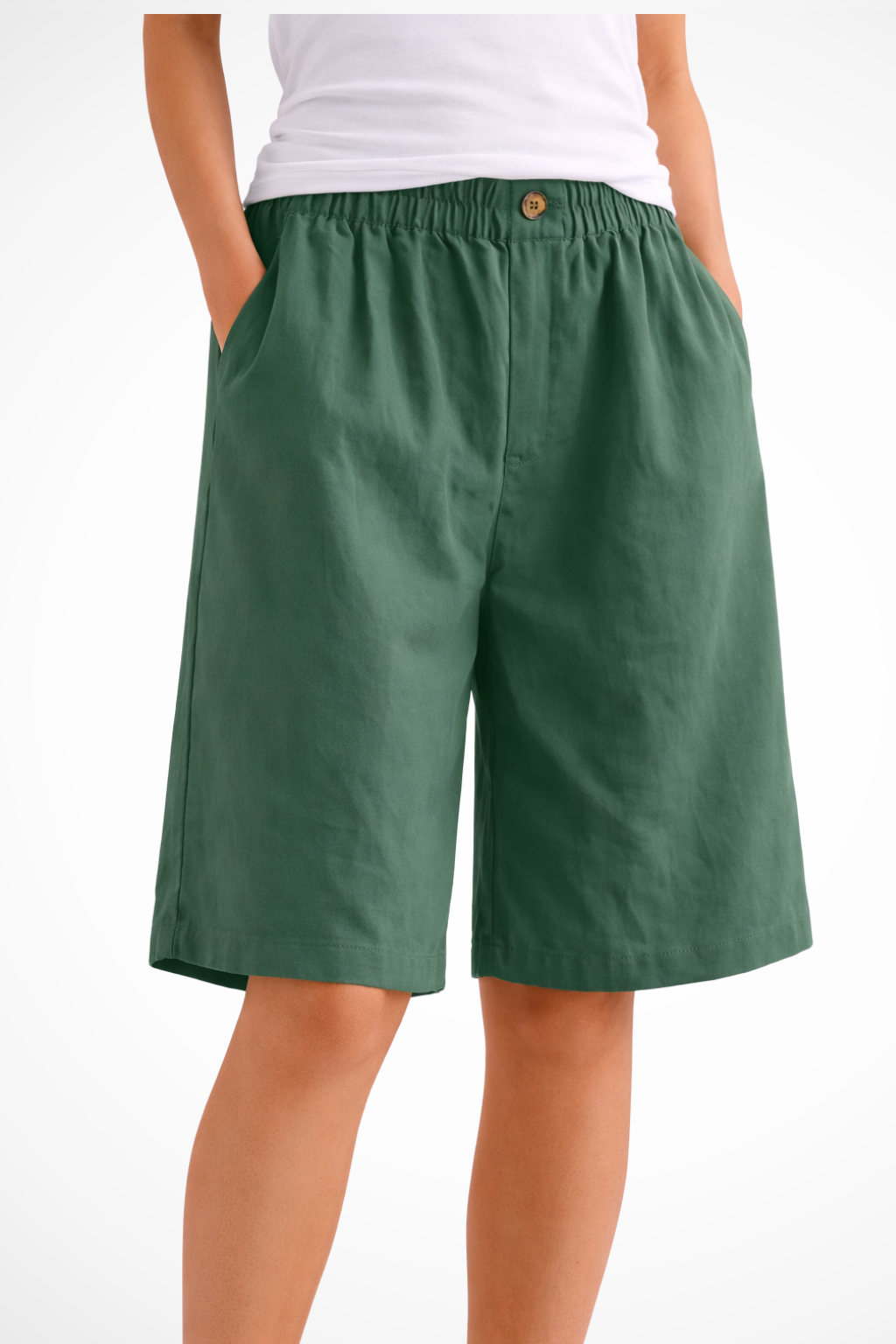 Women's Elastic Waist Relaxed Summer Shorts - Lightweight Cotton Casual Wear for Everyday Comfort