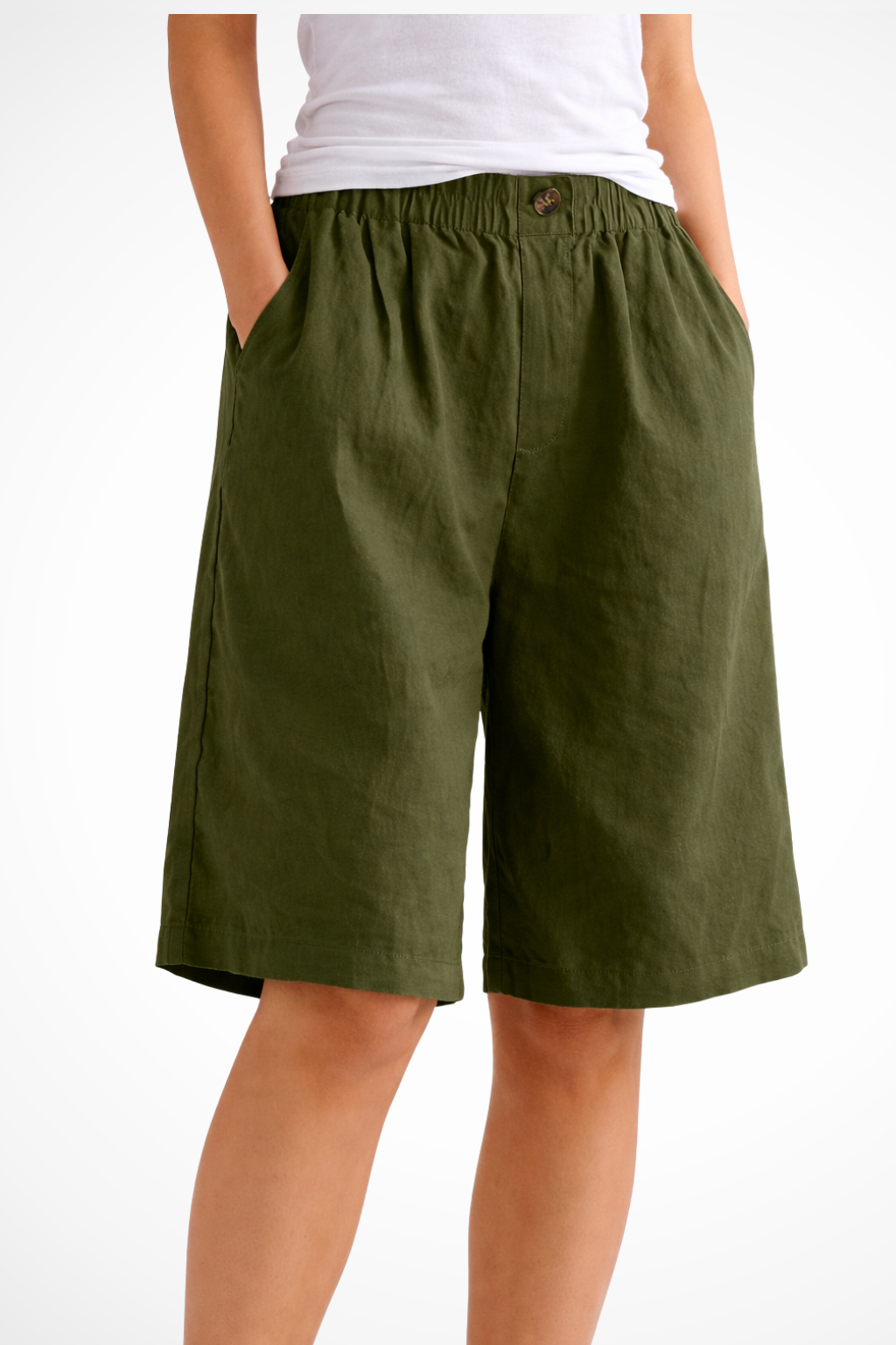 Women's Elastic Waist Relaxed Summer Shorts - Lightweight Cotton Casual Wear for Everyday Comfort