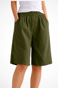 Women's Elastic Waist Relaxed Summer Shorts - Lightweight Cotton Casual Wear for Everyday Comfort