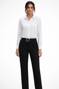 Women's Long Sleeve Collared Blouse | Tailored Fit | Versatile Office Wear | Lightweight Fabric