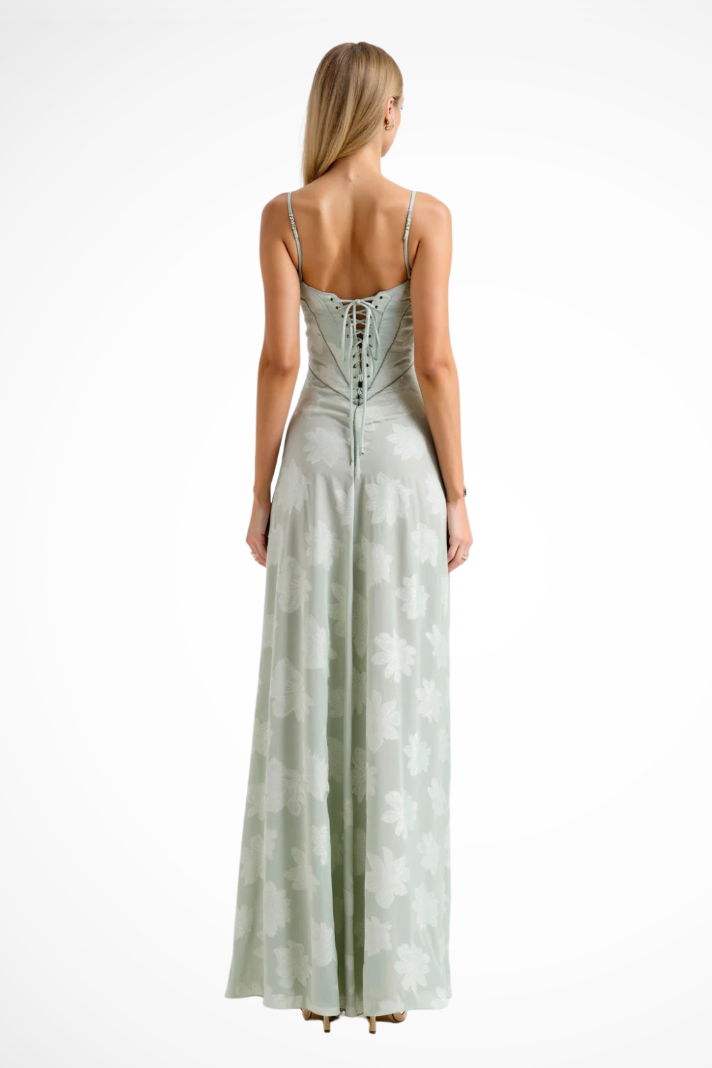 Women's Maxi Slip Dress with Structured Bodice for Wedding Guests - Elegant Evening Attire in Lightweight Fabric