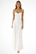 Women's Maxi Slip Dress with Structured Bodice for Wedding Guests - Elegant Evening Attire in Lightweight Fabric