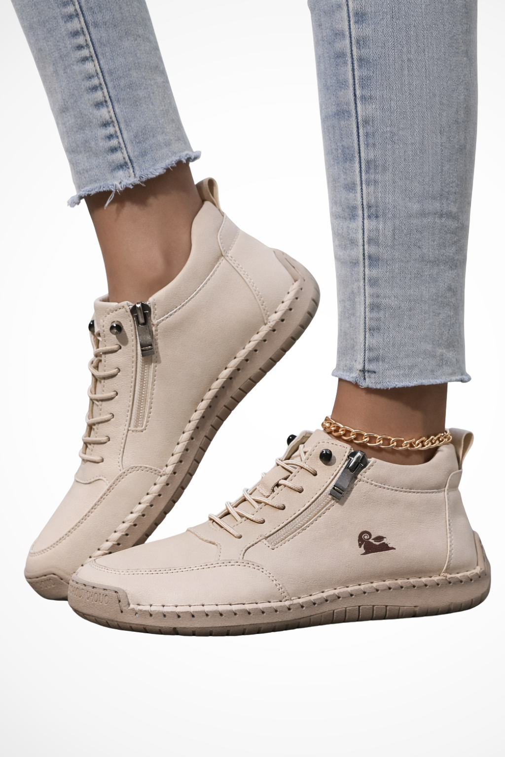 Women's Spring Zip Up Walking Sneakers - Relaxed Fit, Breathable Material, Casual Style for Everyday Comfort