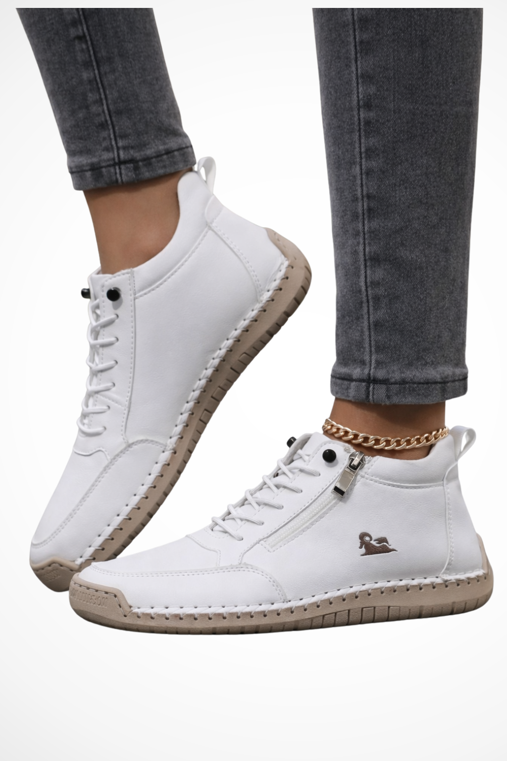 Women's Spring Zip Up Walking Sneakers - Relaxed Fit, Breathable Material, Casual Style for Everyday Comfort