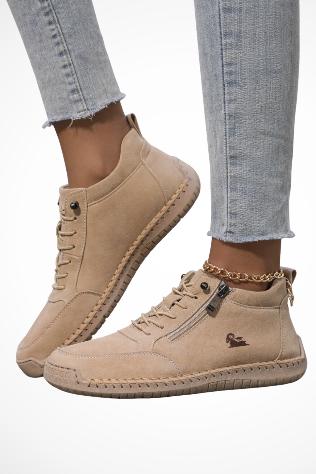 Women's Spring Zip Up Walking Sneakers - Relaxed Fit, Breathable Material, Casual Style for Everyday Comfort