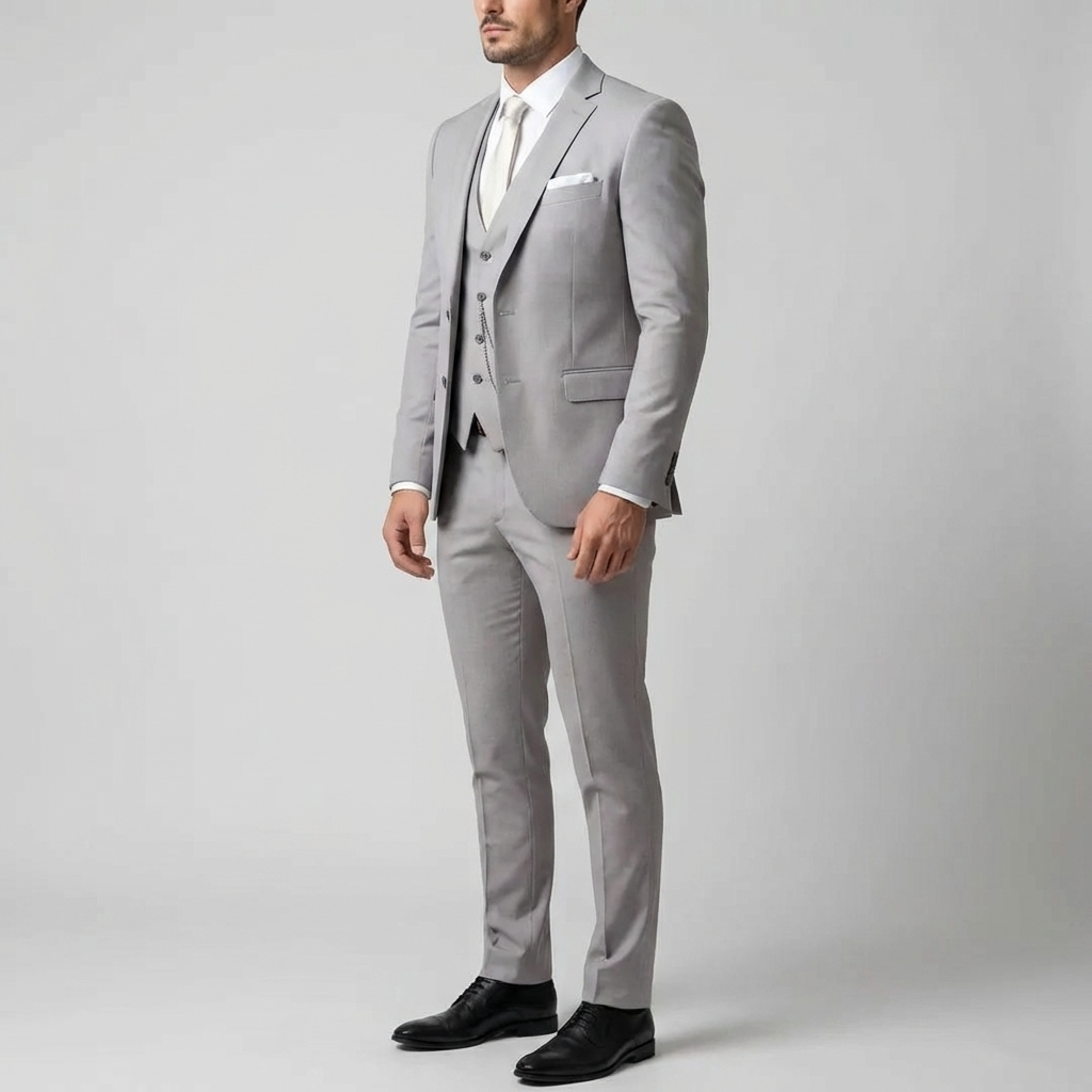Men's Slim Fit Three-Piece Suit Blend for Weddings and Groomsmen
