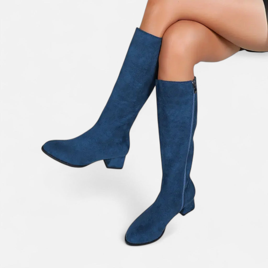 Women's Skinny Zipper Boots - Stylish Faux Leather Ankle Footwear