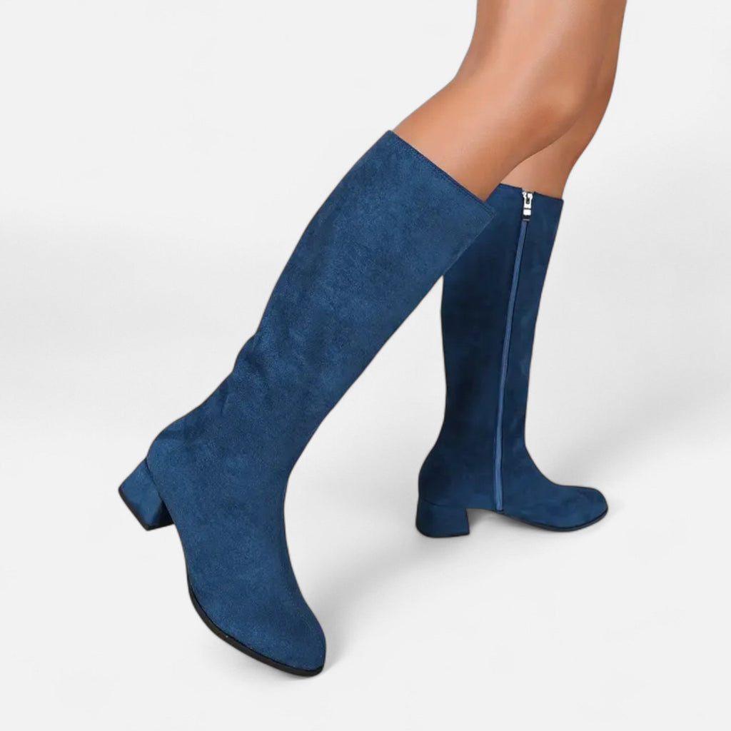 Women's Skinny Zipper Boots - Stylish Faux Leather Ankle Footwear