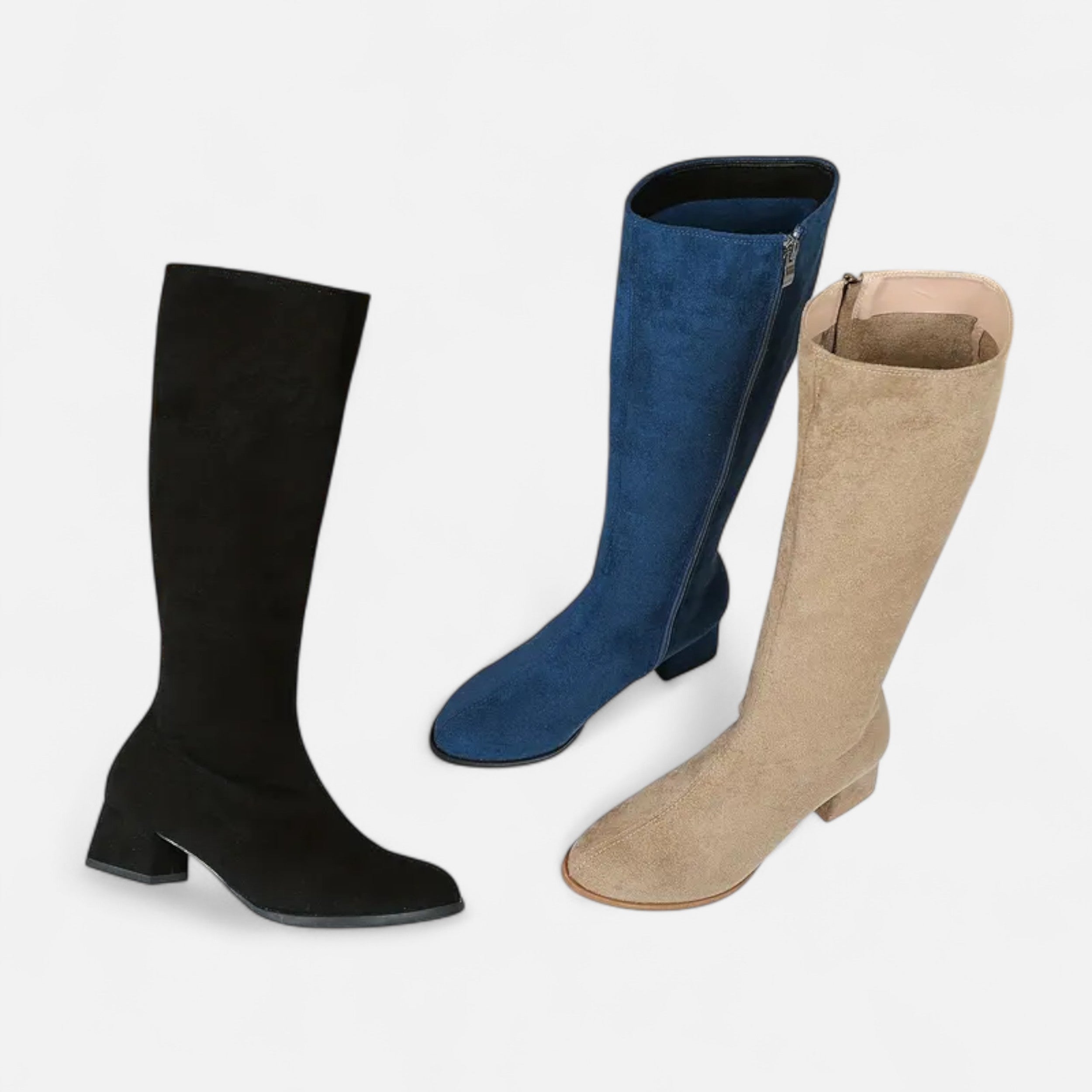 Women's Skinny Zipper Boots - Stylish Faux Leather Ankle Footwear