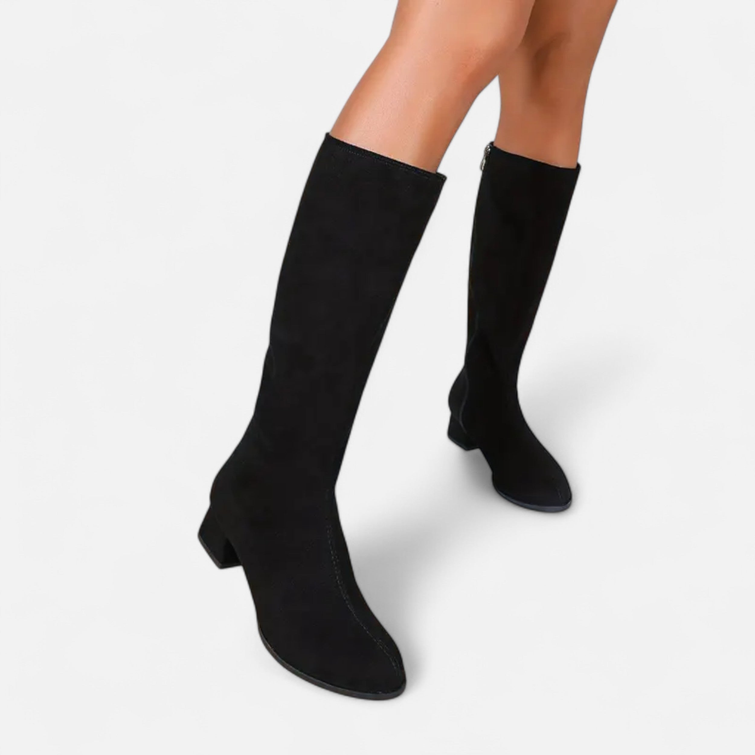 Women's Skinny Zipper Boots - Stylish Faux Leather Ankle Footwear