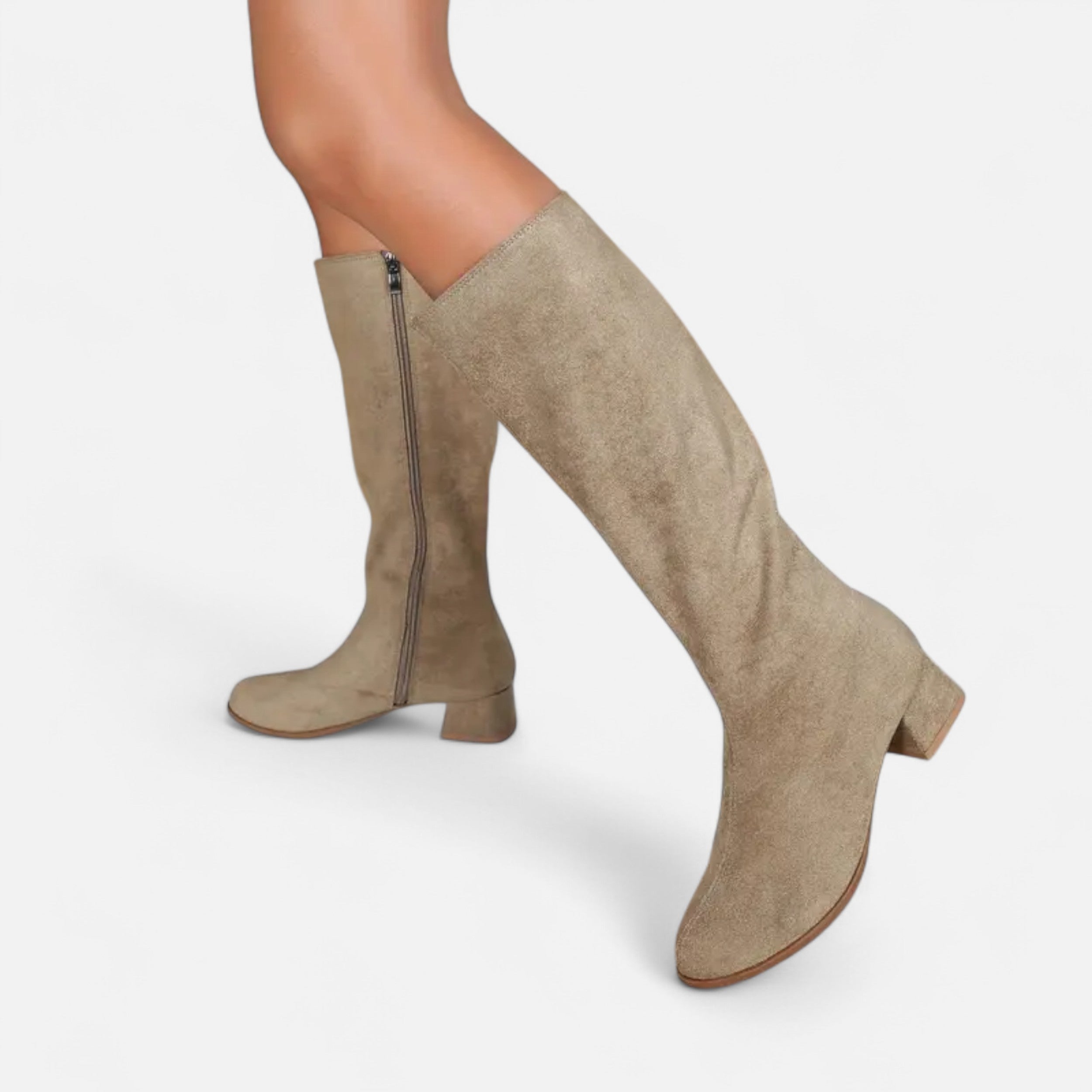 Women's Skinny Zipper Boots - Stylish Faux Leather Ankle Footwear