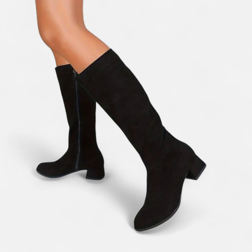 Women's Skinny Zipper Boots - Stylish Faux Leather Ankle Footwear